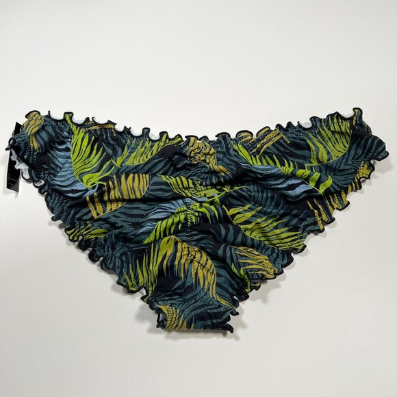 Victoria Secret Medium M Bikini Bottom Ruffle Cheeky Ruched Back Palm Royale - Picture 2 of 7